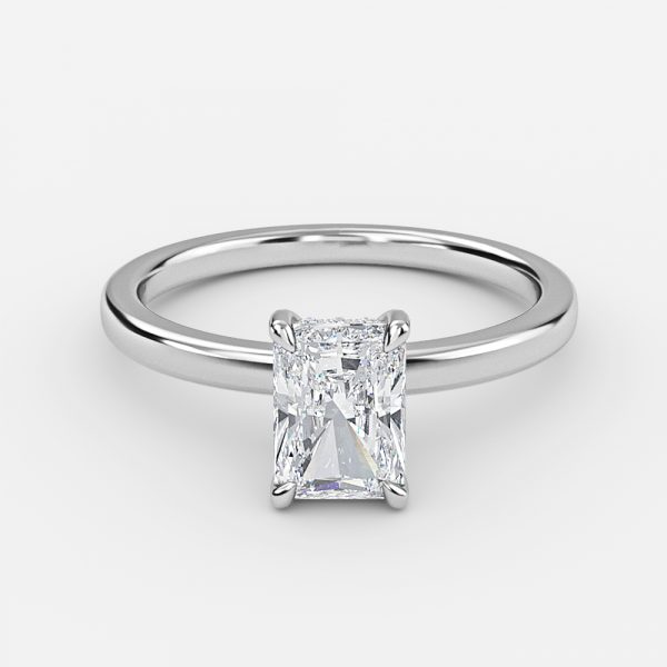 Radiant Hidden Halo Engagement Ring