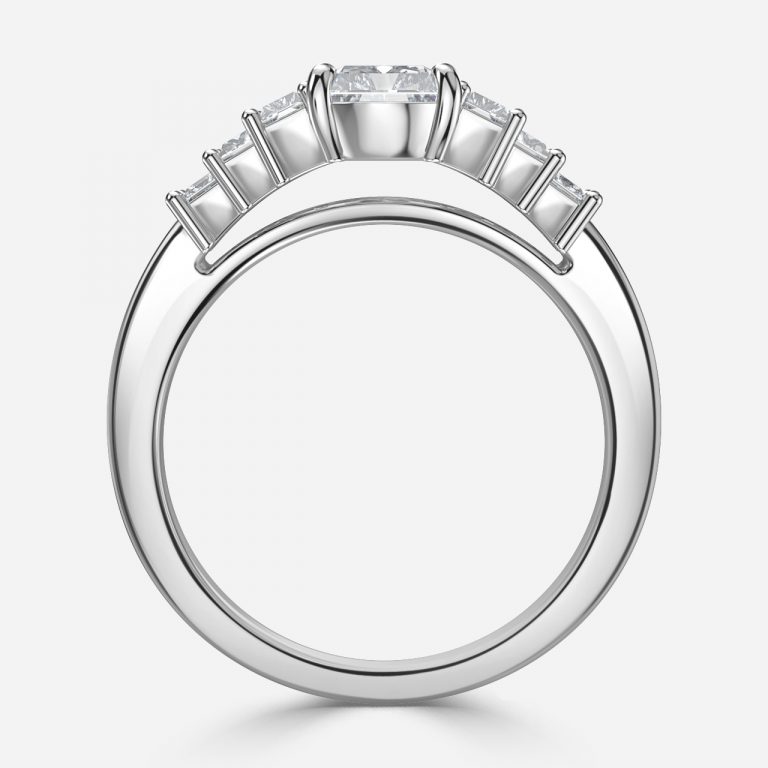 Radiant Three Stone Engagement Ring