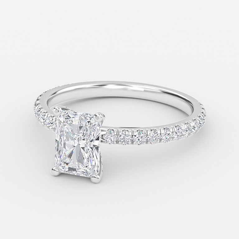 Radiant Diamond Band Engagement Ring
