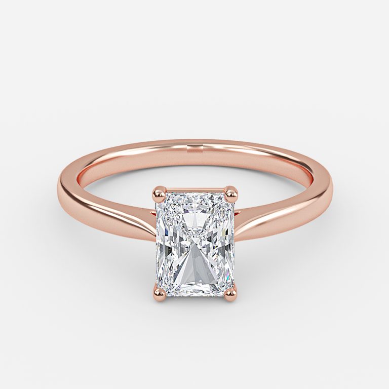 Plain Radiant Solitaire Engagement Ring