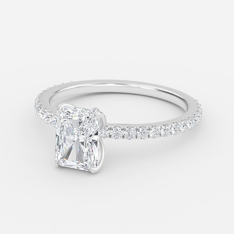 Radiant Diamond Band Engagement Ring