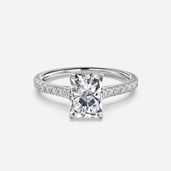 Radiant Hidden Halo Engagement Ring