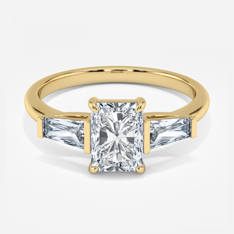Radiant Three Stone Engagement Ring