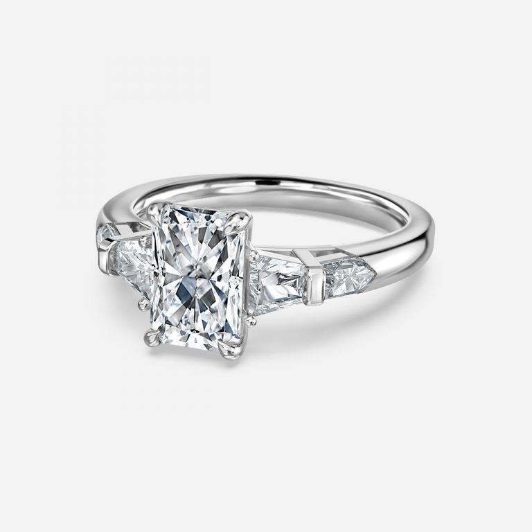 Radiant Three Stone Engagement Ring
