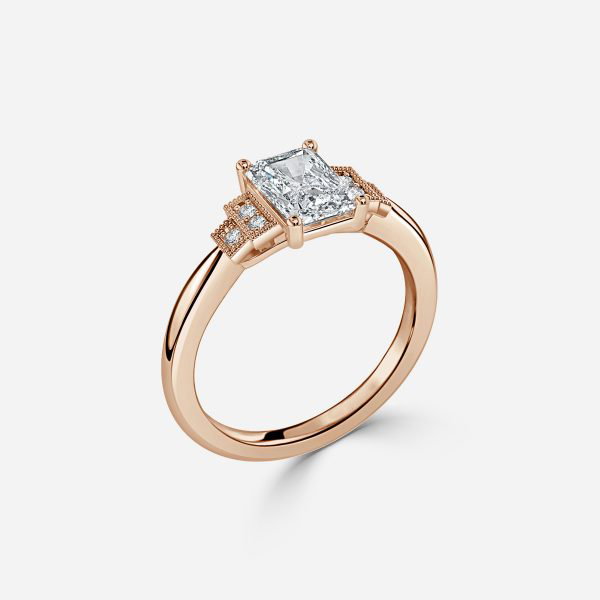 Radiant Three Stone Engagement Ring