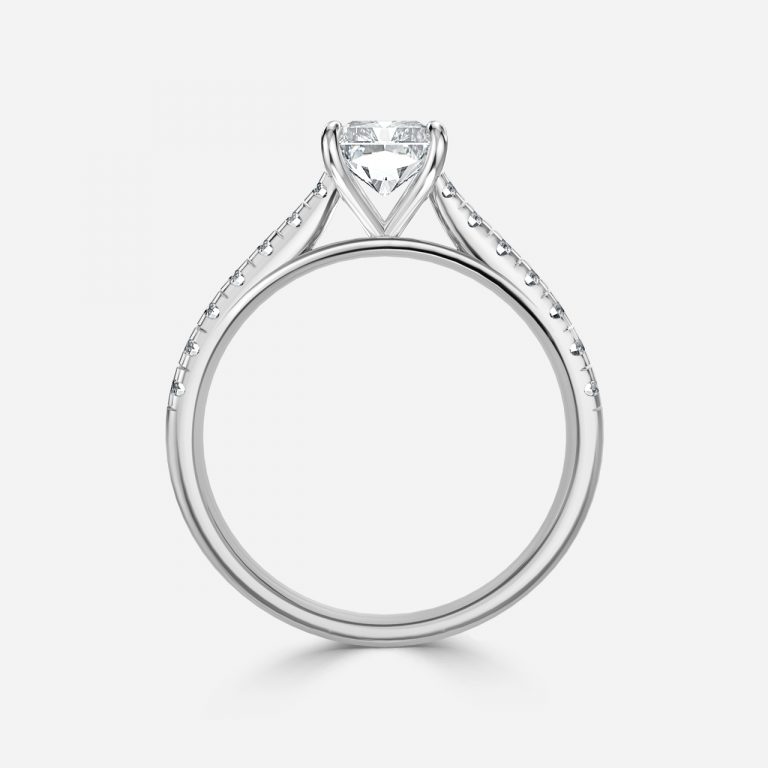 Radiant Diamond Band Engagement Ring