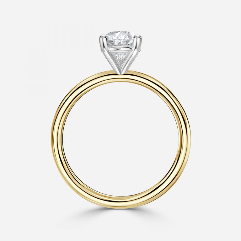 Pear Two Tone Solitaire Engagement Ring