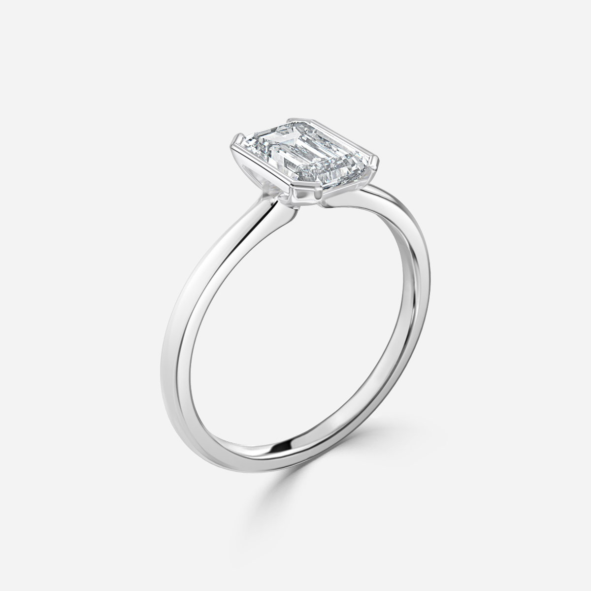 Emerald Bezel Engagement Ring