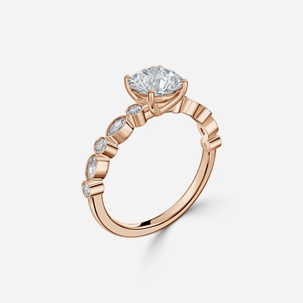 Round Unique Engagement Ring