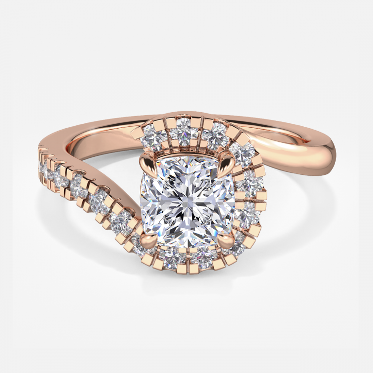 Cushion Halo Engagement Ring