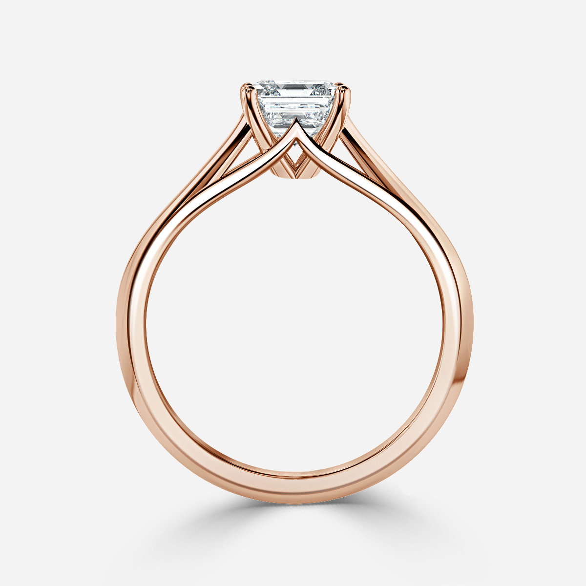 Asscher Solitaire Engagement Ring