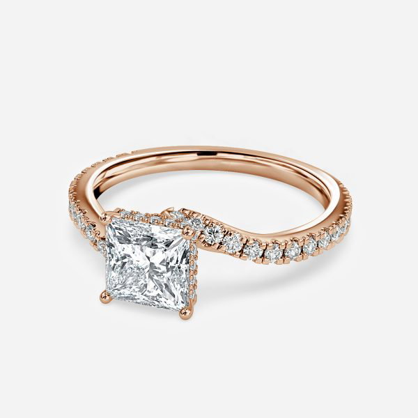Princess Hidden Halo Engagement Ring