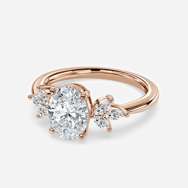 Oval Cluster Engagement Ring