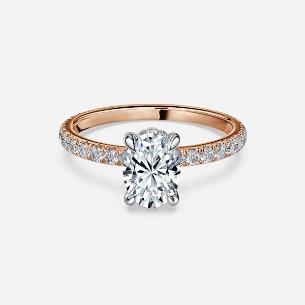 Oval Hidden Halo Engagement Ring