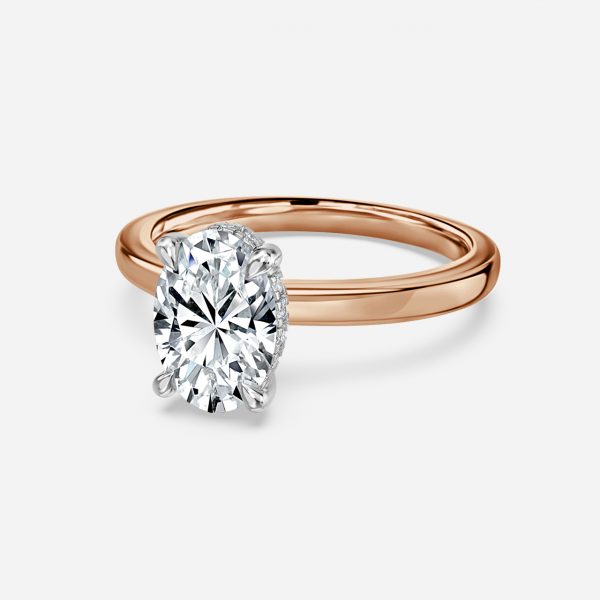 Oval Hidden Halo Engagement Ring