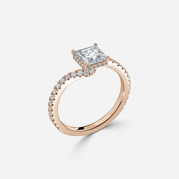 Princess Hidden Halo Engagement Ring