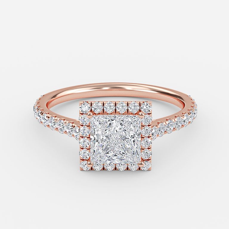 Princess Halo Engagement Ring
