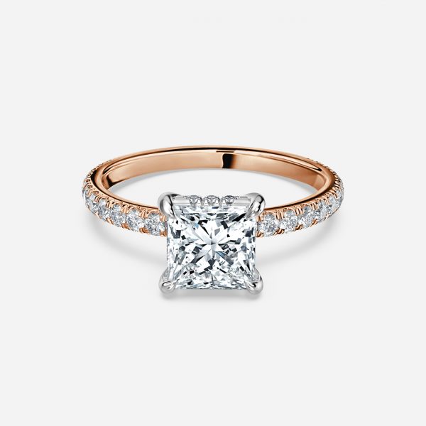 Princess Hidden Halo Engagement Ring