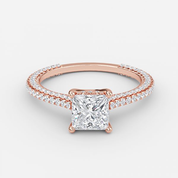 Princess Hidden Halo Engagement Ring