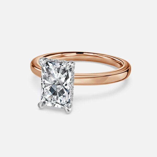 Radiant Hidden Halo Engagement Ring