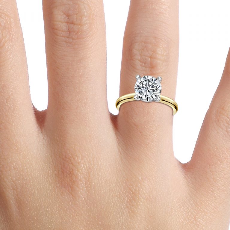 Round Two Tone Solitaire Engagement Ring