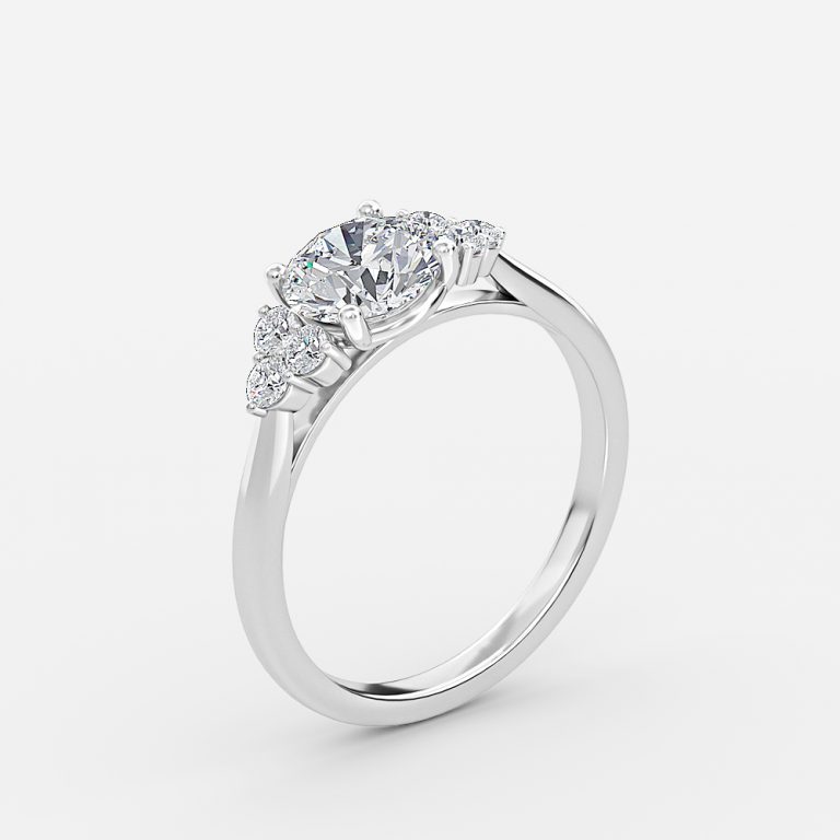 Round Cluster Engagement Ring