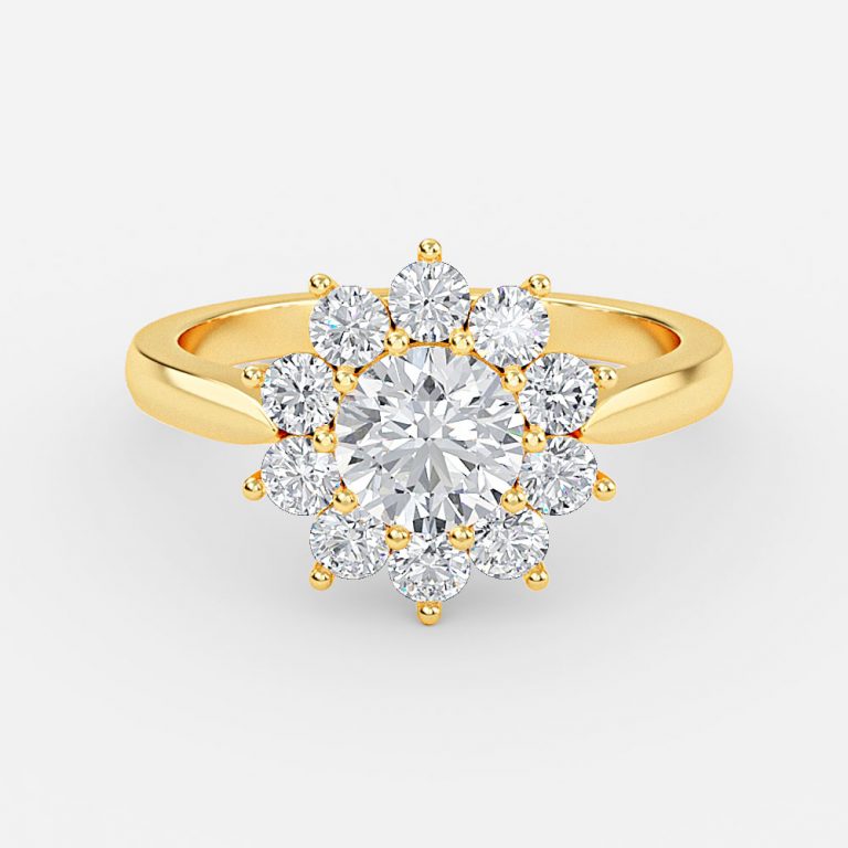 Round Cluster Engagement Ring
