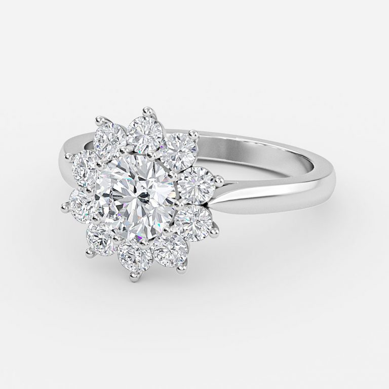 Round Cluster Engagement Ring
