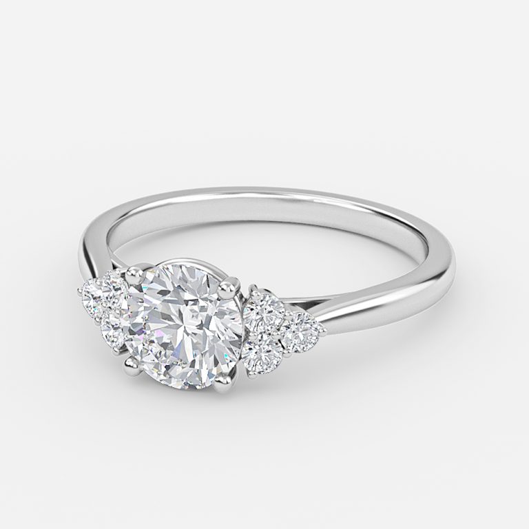 Round Cluster Engagement Ring