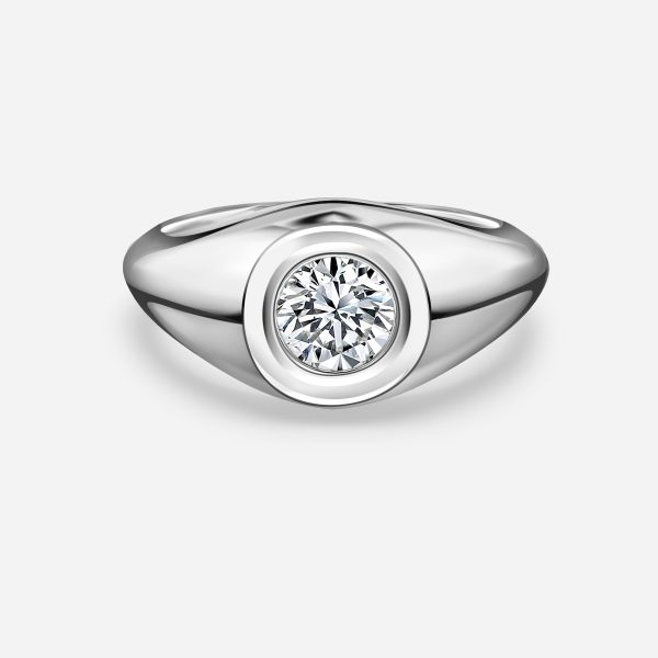 Round Bezel Engagement Ring