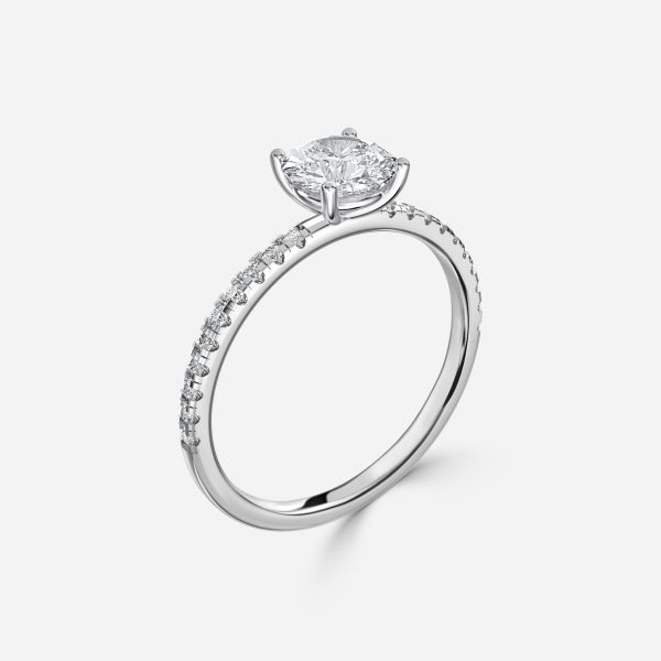Round Diamond Band Engagement Ring