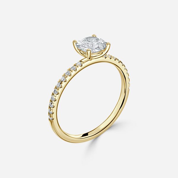 Round Diamond Band Engagement Ring