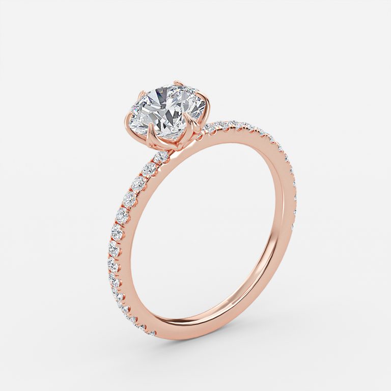 Round Dainty Engagement Ring