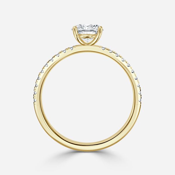 Round Diamond Band Engagement Ring