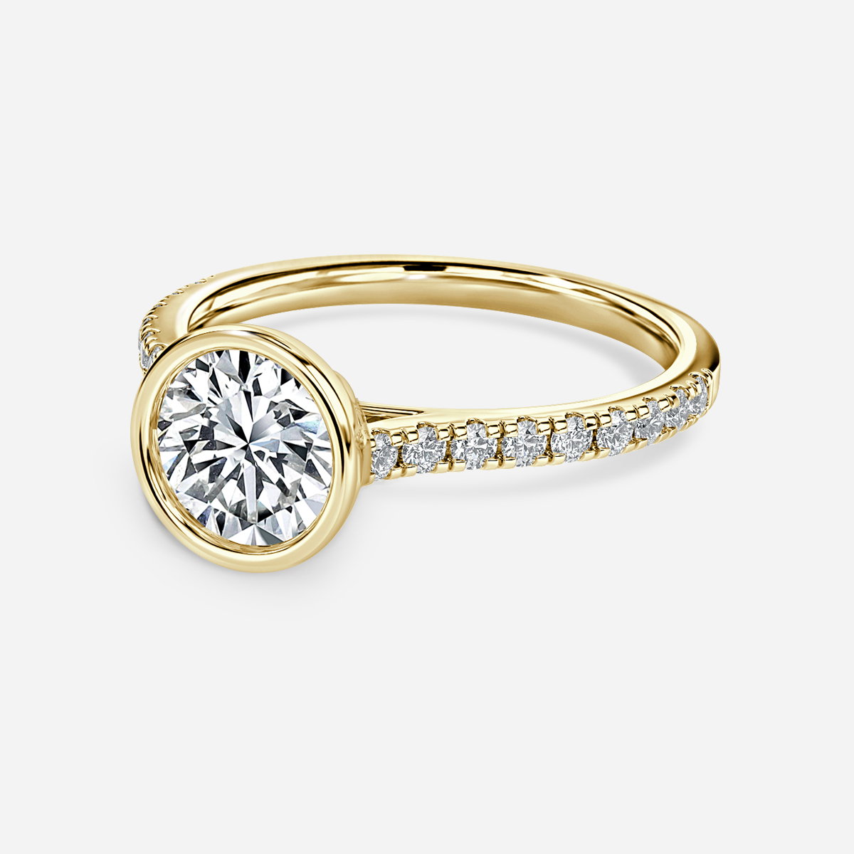 Round Bezel Engagement Ring
