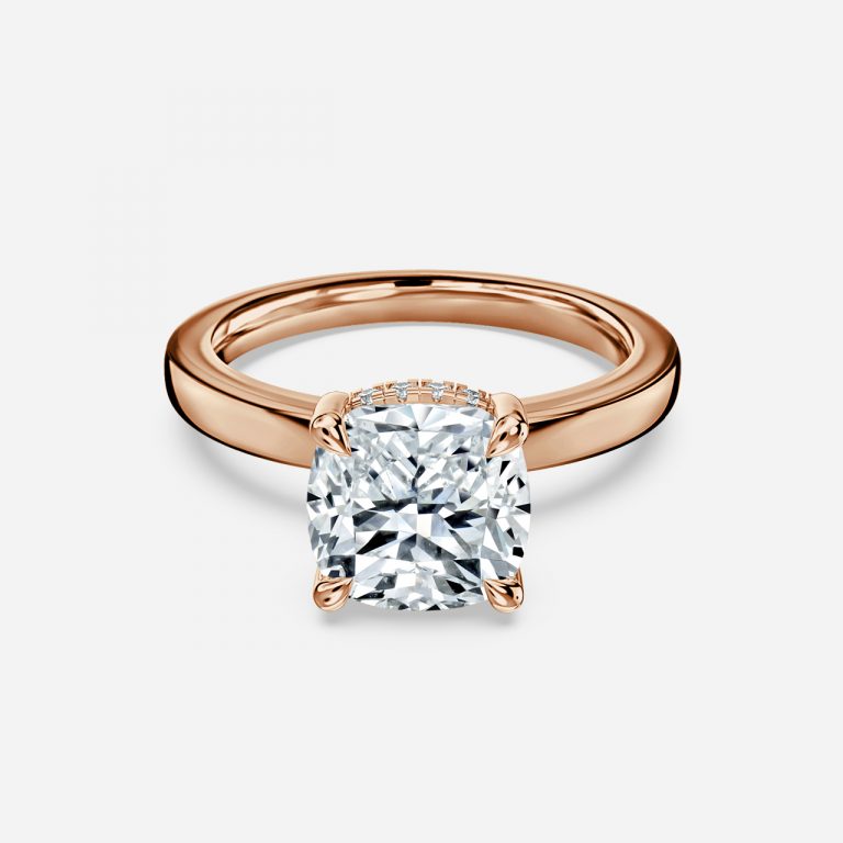 Cushion Hidden Halo Engagement Ring