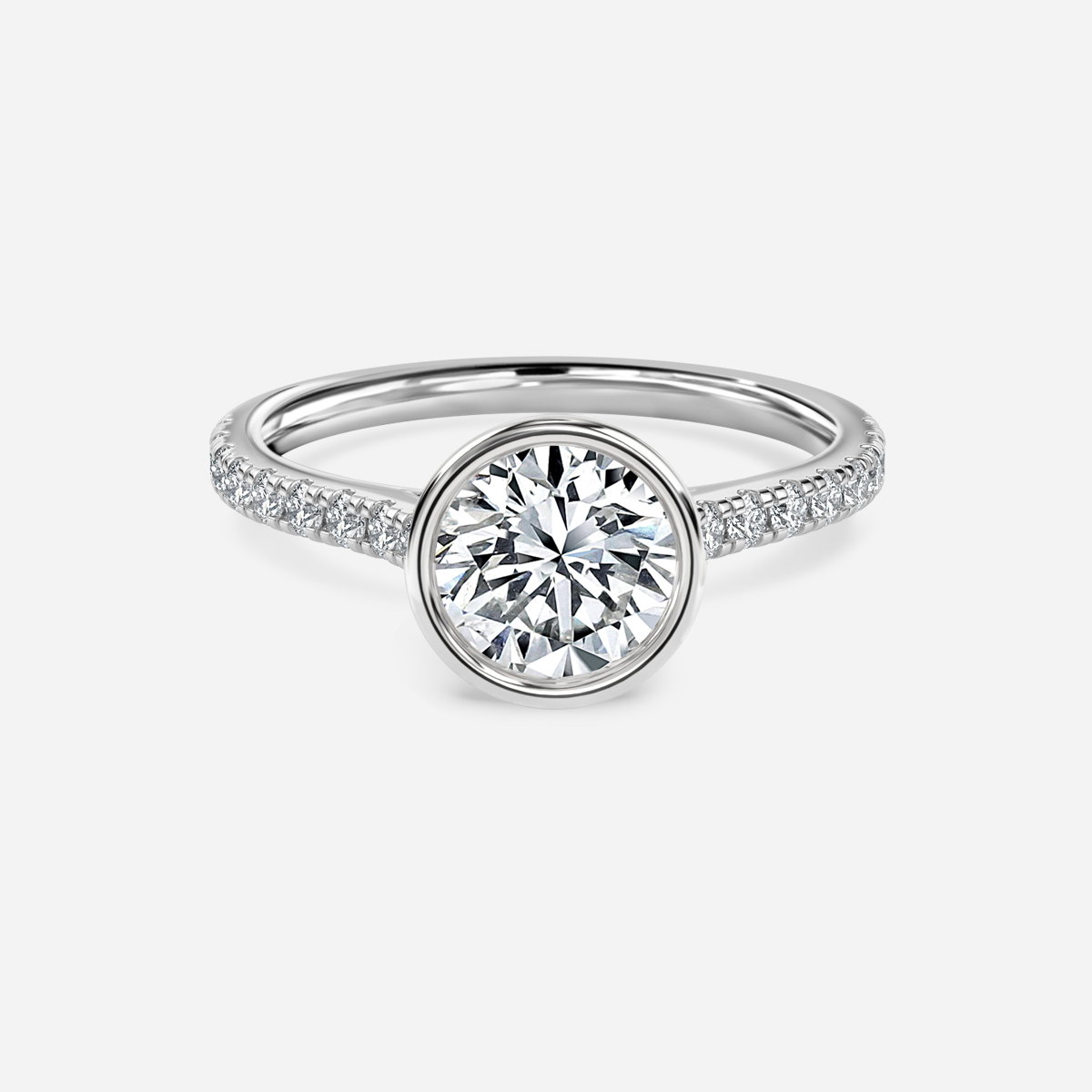 Round Bezel Engagement Ring