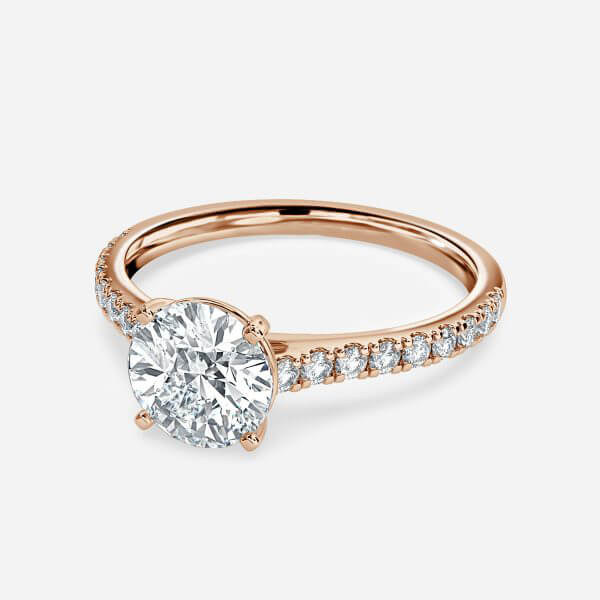 Round Diamond Band Engagement Ring
