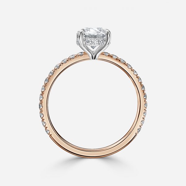 Round Hidden Halo Engagement Ring