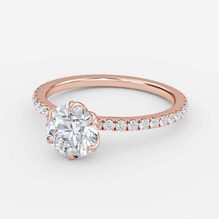 Round Dainty Engagement Ring