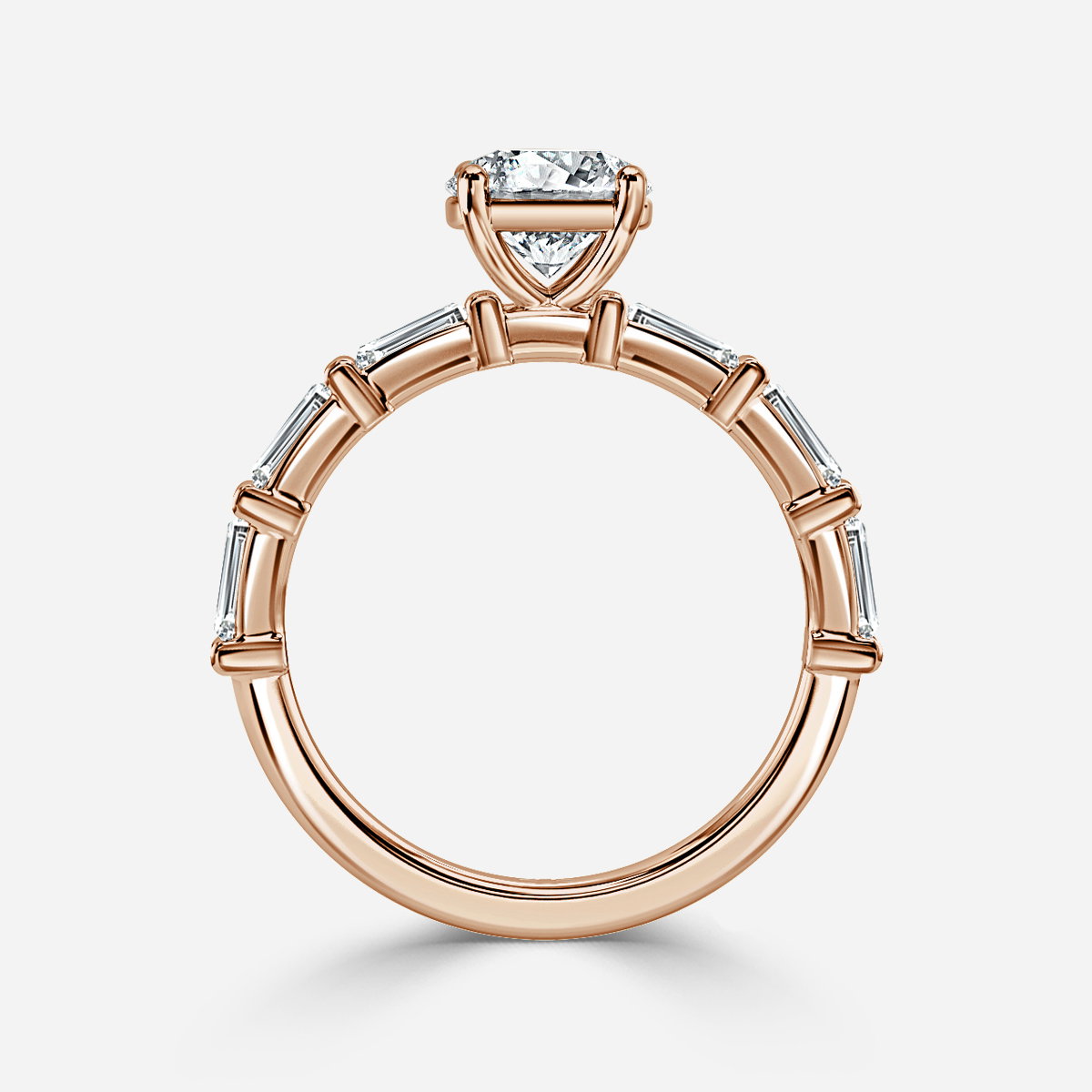 Round Diamond Band Engagement Ring
