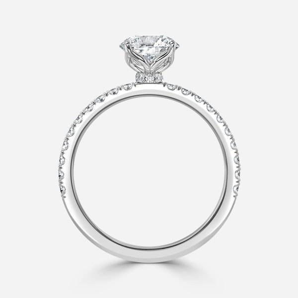 Round Hidden Halo Engagement Ring