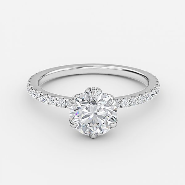 Round Dainty Engagement Ring