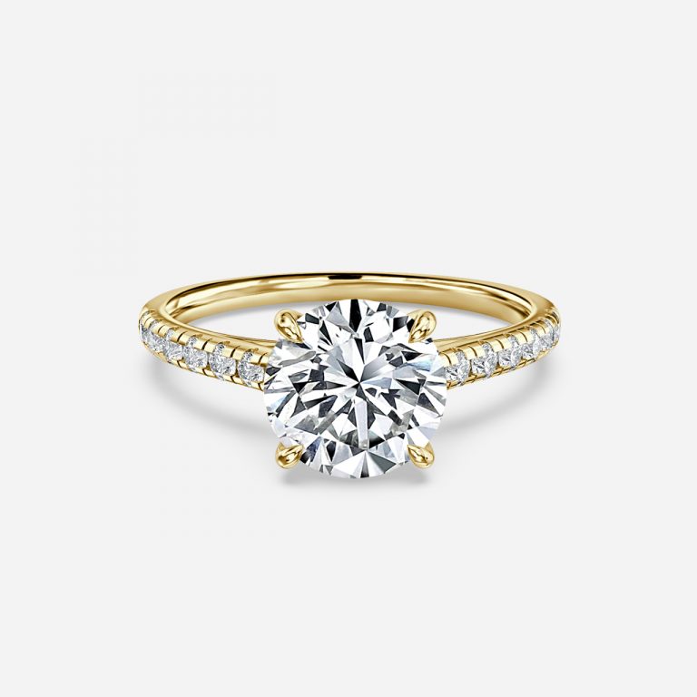 Round Diamond Band Engagement Ring