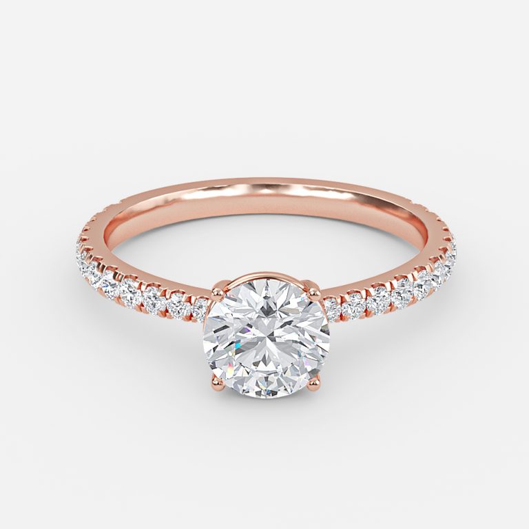 Round Diamond Band Engagement Ring