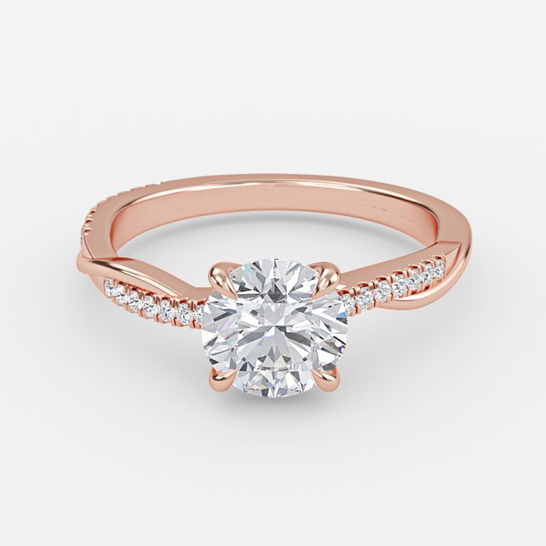 Round Diamond Band Engagement Ring