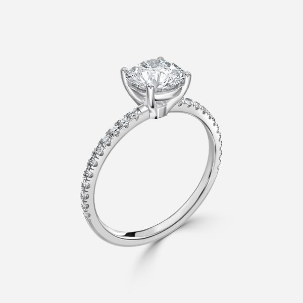 De La Luna Round Diamond Band Engagement Ring