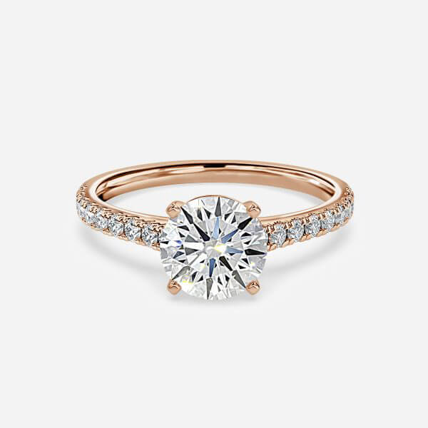 Round Diamond Band Engagement Ring