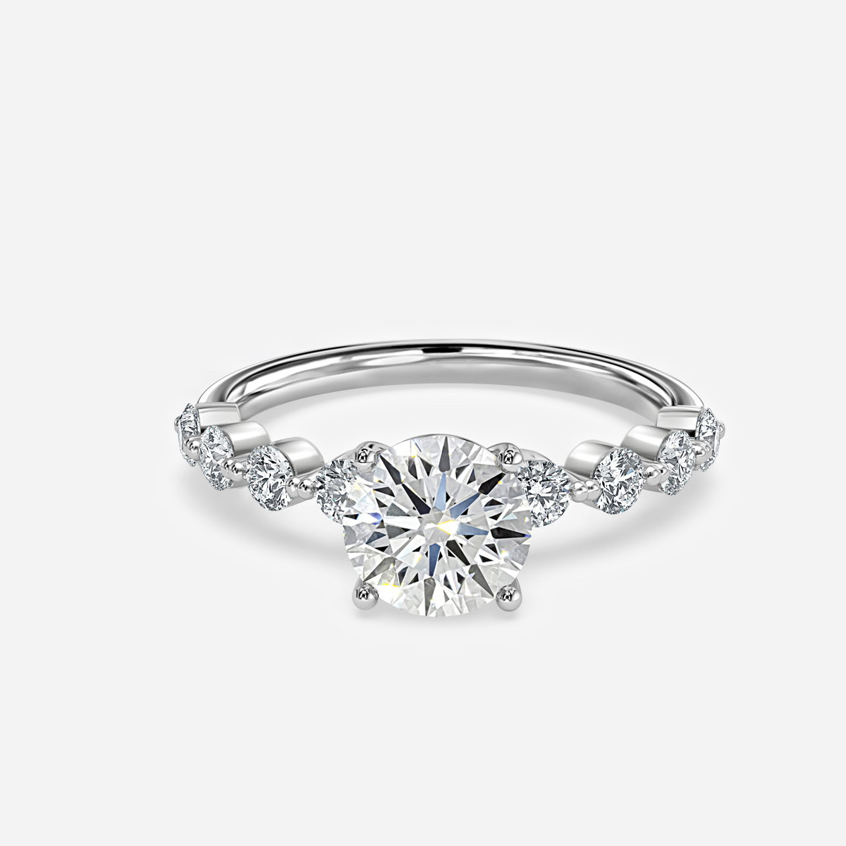 Round Unique Engagement Ring