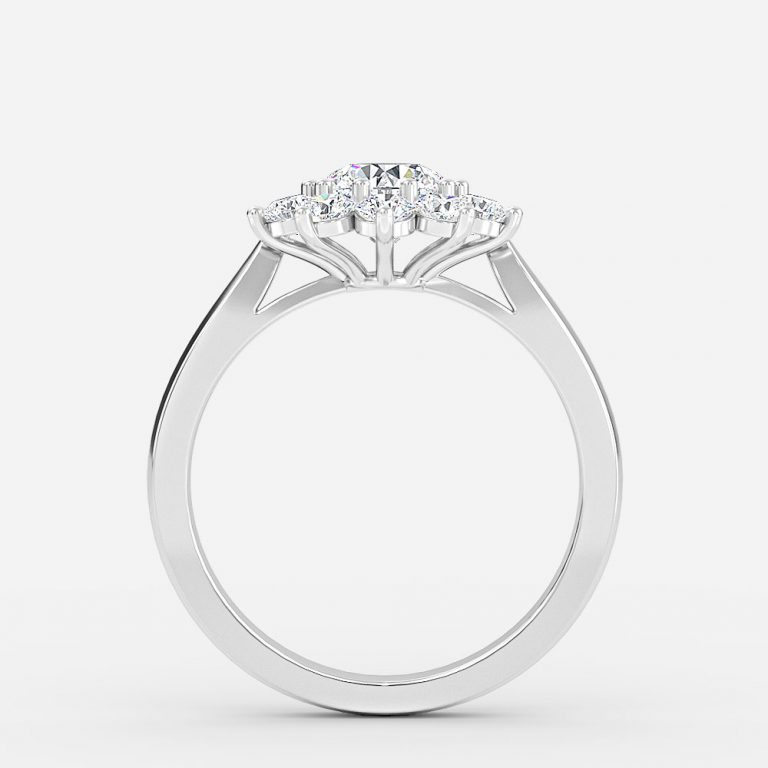 Round Cluster Engagement Ring